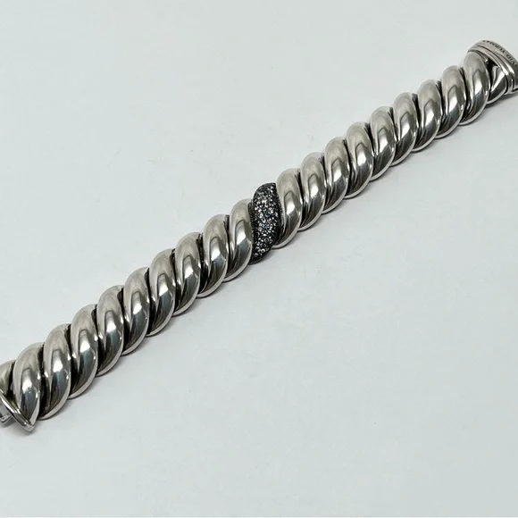 David Yurman Sculpted Hampton Cable Bracelet w/Diamonds, Sapphires & Tanzanites - Picture 8 of 10